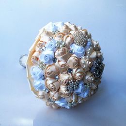 Decorative Flowers Selling Cream Wedding Bridal Bouquets Handmade Bride Bouquet Bridesmaid White Flower