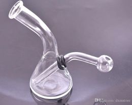 Glass Beaker Dab Rig Bong Heady Mini Water pipe Thick oil rigs wax smoking hookah Bowl with Carb Hole Detachable glass oil burner pipe