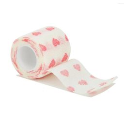 Outdoor Gadgets White Love Heart Printed Self Adhesive Elastic Bandage 4.5m Sports Wrap Tape For Finger Joint Knee