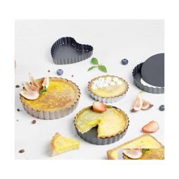 Baking Pastry Tools Cake Pan Removable Tart Nonstick Pizza Quiche Flan Mold Round Pie Muffin Mod For Form Bakeware Oven Tray 25 Dr Dh9Ss