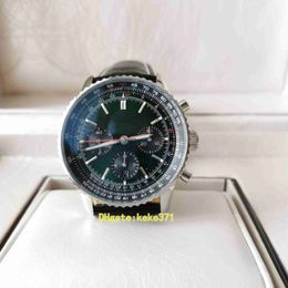 Perfect quality BLS v2 men watches AB0137241L1P1 43mm green dial Stainless Back transparent Automatic mechanical Leather Bands Strap mens watch wristwatches