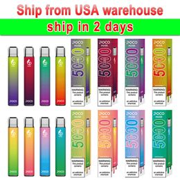 magazzino degli Stati Uniti 100% originale e sigaretta Poco enorme monouso Vape preriempito 15 ml Pod 5000 sbuffi 650mah Mesh coil tipo c vapes ricaricabili disposbale