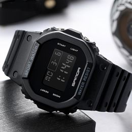 Wristwatches Sdotter Fashion Men Women Sport Watches 50M Waterproof Wrist Watch SANDA Brand Digital Wristwatch Girls Electronic LED Clock