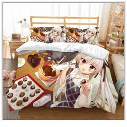 Bedding Sets Sexy Lovely Girls Set Kasugano Sora Duvet Cover 3D Print Cartoon Anime Bed Line For Kids Teen (No Sheets)