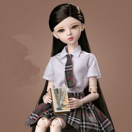 Dolls 60cm Real Like 13 BJD Doll Full Set Handpainted Makeup Fashion School Uniform Girl Ball Jointed Toys For Girls Gift 230815