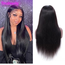 Brazilian Human Hair 13X4 Lace Front Wig 150% 180% 210% Density Silky Straight Peruvian Virgin Hair Wigs Natural Color 10-32inch