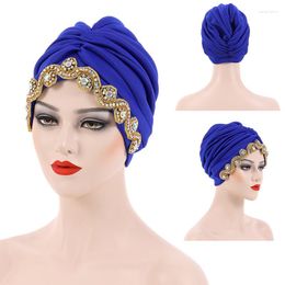 Ethnic Clothing WLP Luxury Rhinestone Decor Muslim Turban Scarf Bonnet Islamic Inner Hijab Caps Arab Wrap Head African Hat Hearwear