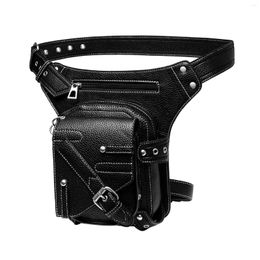 Waist Bags PU Leather Steampunk Bag Fanny Pack Hip/Thigh Outdoor Running Waterproof Unisex Motorcycle Vintage Shoulder