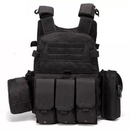 Men's Vests Nylon Webbed Gear Tactical Vest Body Armor Hunting Airsoft Accessories 6094 Pouch Combat Camo Military Army Vest 230827