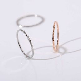 Band Rings YUN RUO Simple Glint Gleam Couple Ring Rose Gold Fashion 316 Titanium Steel Jewelry Birthday Gift Woman Never Fade Drop Shipping AA230323