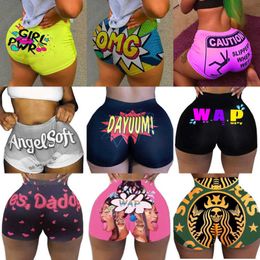 Designer Women Clothing Fashion Sexy Tight Shorts Letter Printed Panties Mini Leggings Yoga Pants Slim Personalise Pattern Female Plus Size 3xl