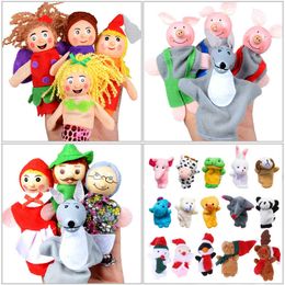 Finger Puppets Set Baby 18 pcs Animals Plush Doll Hand Cartoon Family Cloth theater Educational Toys for Kids Gifts