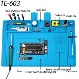 ESD Antistatic Soldering Station Silicone Soldering Mat Heat Resistant Insulation Work Mat Kit Repair Pad Maintenance Platform