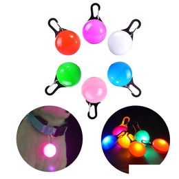Dog Collars Leashes Mti Colours Led Pet Collar Light Tag Colorf Flashing Luminous Supplies Glow Safety Xmas Pendant Drop Delivery H Dh5Zo
