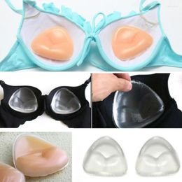 Women's Swimwear 1 Pair Silicone Triangle Bikini Swimsuit Bra Insert Pads Push Up Breast Enhancer Underwear Removeable Inble Women