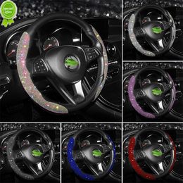 New Car Steering Wheel Cover Diamond Protector Set Breathable Anti-Slip Car Accessories Universal Bling For Girls Women