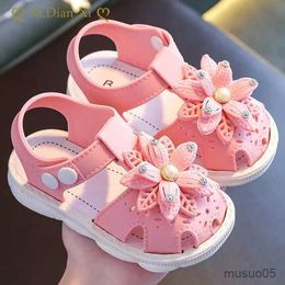 Sandals Solid Bow Children's Summer Shoes Cute Beach Non Slip Sandals For Baby Girls Footwear Soft Infant Kids Fashion Sandals