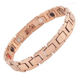 Link Bracelets Stylish Magnetic Energy Bracelet With Health Stones-Tungsten Steel Germanium Male Jewelry Men Women Luxury