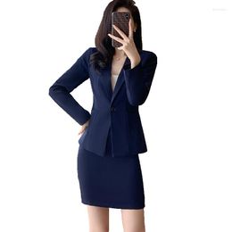 Two Piece Dress Elegant Blazer Skirt Suits Women Business Work Uniform Office Lady Professional Set Suit Pants Female Fashion 2023