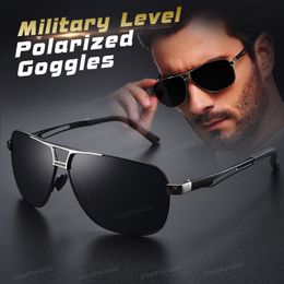 Sunglasses Top Aluminium Magnesium Square Polarised Pochromic Sunglasses Men Sun Glasses Military Safety Driving De Sol Masculino 230511
