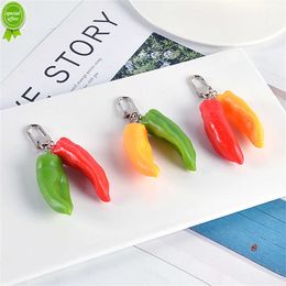 New Colourful Chilli Resin Keychain Garlic Food Vegetable Keyring for Women Men Gift Unique Creative Bag Car Airpods Box Accessories