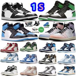 With Box High 1 1s Men Basketball Shoes for Women Skyline Mocha Lucky Green University Black Toe UNC Washed Black White Stage Haze Mens Womens Trainers Sports Sneakers