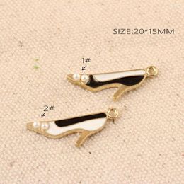 Pendant Necklaces Fashion Jewellery Charms Women High Heel Shoes Alloy Charm With Pearls Decor DIY Ornament Accessories Bracelet Metal