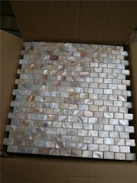 Wallpapers Natural Freshwater Shell Brick Pattern Mother Of Pearl Mosaic Tile For Interior House Decoration Wall 2 Square Meters/lot