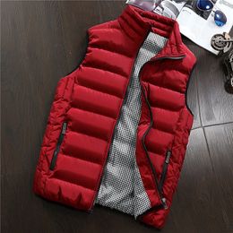 QNPQYX New Vests Mens Sleeveless Jacket Cotton-Padded Men's Vest Autumn Winter Casual Coats Male Waistcoat 5XL