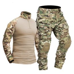 Hunting Sets Military Uniform Camouflage Tactical Multicam Suit Men Airsoft Combat Paintball Shirt Coat Pant Soldier Sniper Hunting Clothes 230530