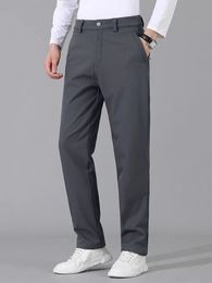 Men's Pants 2023 Winter Casual Outdoor Thick Warm Fleece Lined Windproof Waterproof Straight Golf Trousers Plus Size 8XL 231201