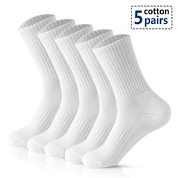 Sports Socks Men Socks Cotton Breathable Long Business Harajuku Socks Solid Gentleman Sox Sokken Outdoor Sports 5 PairsLot Socks 231201