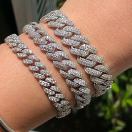 White Gold Plated S Miami 8Mm Moissanite Diamond Iced Out Mens Womens Cuban Link Bracelet Price In China