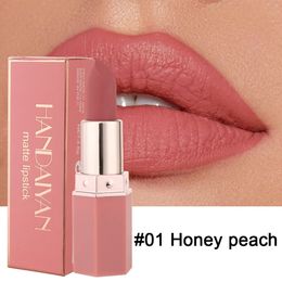 Lipstick HANDAIYAN 6 Colors Matte Beauty Lip Gloss LippenstiftTinted Balm 24 Hours Waterproof Makeup 231204