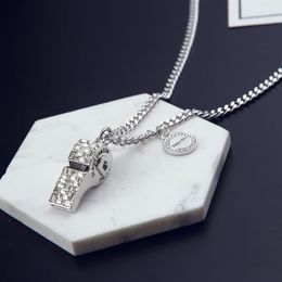 New trend Korean diamond whistle pendant sweater chain whistle necklace female jewelry temperament fashion jewelry long necklace212e