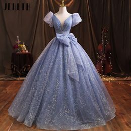 Urban Sexy Dresses JEHETH Real P os Glitter Prom Gown Puff Sleeves Princess Birthday Sparkling robe de bal Formal Evening Party For Women 231207