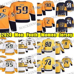 #59 Roman Josi hockey jersey #90 Ryan O'Reilly Filip Forsberg Juuse Saros Ryan McDonagh Yakov Trenin Colton Sissons Nyquist Luke Schenn Custom Men Youth Women jerseys