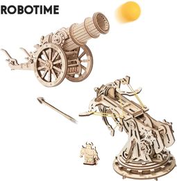 3D Puzzles Robotime Wooden Puzzle Medieval Siege Weapons Game Assembly Set Gift for Children Teens Adult War Strategy Toy KW401 KW801 231219