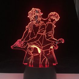 ASH LYNX AND EIJI OKUMURA LED 3d ANIME LAMP BANANA FISH 3D Led 7 Colours Light Japanese Anime Touch Remote Control Base Table Lamp328q