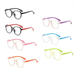Sunglasses Fashion Children Anti-blue Light Glasses Candy Colour Frame Polygonal Flat Mirrors For Boys And Girls Kids Computer Phone Goggles