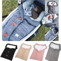 Bags Warm Baby Sleeping Bag Footmuff Infant Button Knit Swaddle Cotton Knitting Envelope Newborn Swadding Wrap Stroller Accessory