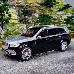 Cars Diecast Model 1/24 Maybach GLSClass GLS600 SUV Alloy Car Model Diecasts Metal Toy Luxy Car Model Collection Sound Light Simulatio