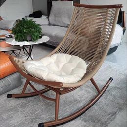 Camp Furniture Accent Beach Rattan Garden Chair Rocking Lawn Living Room Chairs Balcony Lounge Sedie Da Giardino Outdoor WK50GC