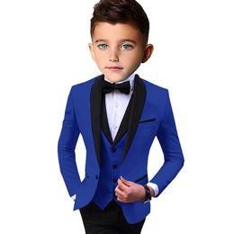 Suits Boys Suit Wedding Tuxedo Kids Jacket Pants Vest 3 Piece Fashion Clothes Child Slim Fit Complete Clothes Blazer SetHKD230704