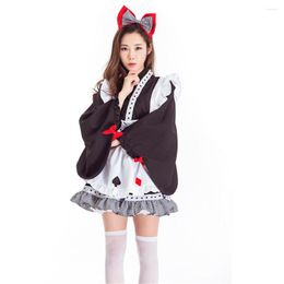 Theme Costume Cosplay Maid Outfit Japanese Kimono Sexy Uniform For Women Halloween Carnival Party Bow Lolita Dress Princess