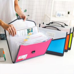 Filing Supplies Large Capacity 13 Pockets A4 Expanding Wallet File Folder Paper Document Storage Organ Bag Holder Office School Organiser Case 230706