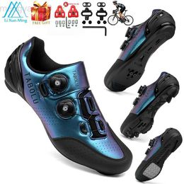 Cycling Footwear 2022 New Road Cycling Shoes Men Orange Professional Sports Route Splint Mountain Off-road Bike Flat Bottom Racing Shoes Unisex HKD230706