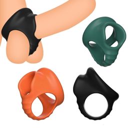 Adult Toys Cock Ring 4 Holes Penis Delay Ejaculation Sexy For Men Dick Enlargement Silicone Supplies Male 18 Semen Lock 230706