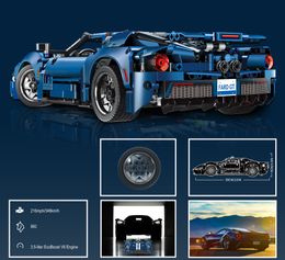 Technical Racing Car Block Ford GT Supercar 1:12 Vehicle Model 1466PCS Building Blocks Bricks Toys Kids Gift Set Compatible with