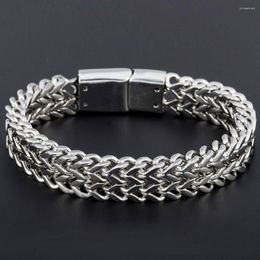 Link Bracelets Granny Chic Men Bracelet 2023 Stainless Steel Chain On Hand Mens Accessories Charm Male Bangles Rock Style